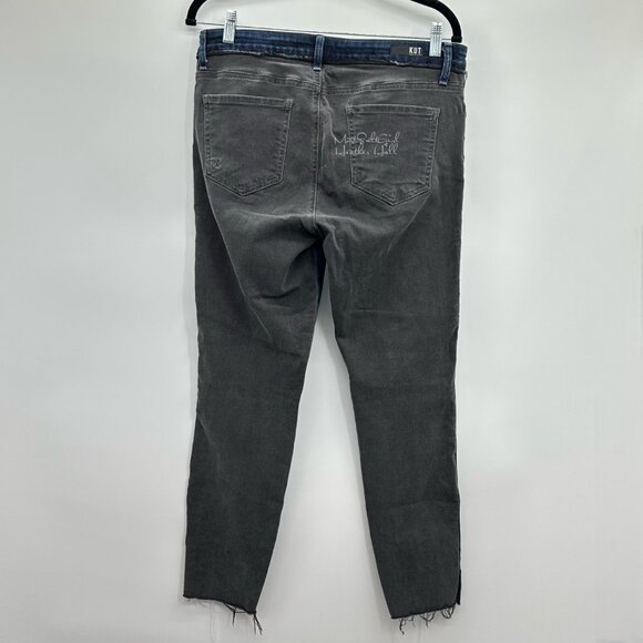 Kut from the Kloth Connie Ankle Skinny Jeans Two-Toned Raw Hem Size 10 - Picture 5 of 7